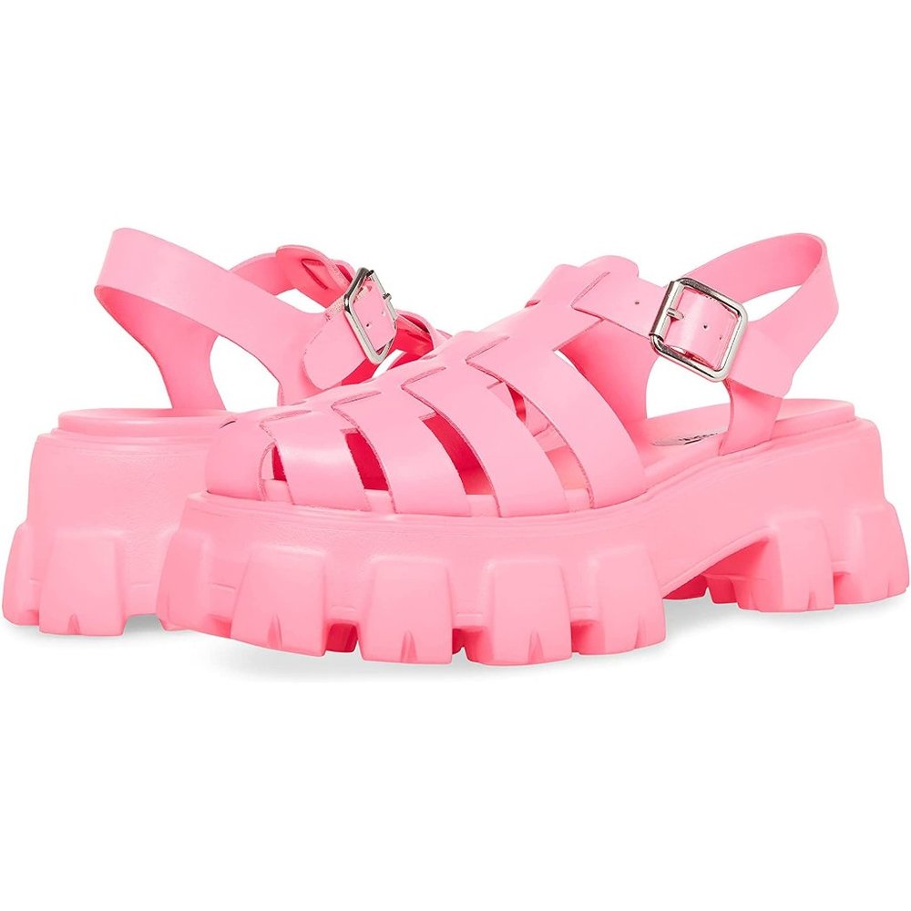 Steve Madden Echo Caged Sandals- Barbie Pink